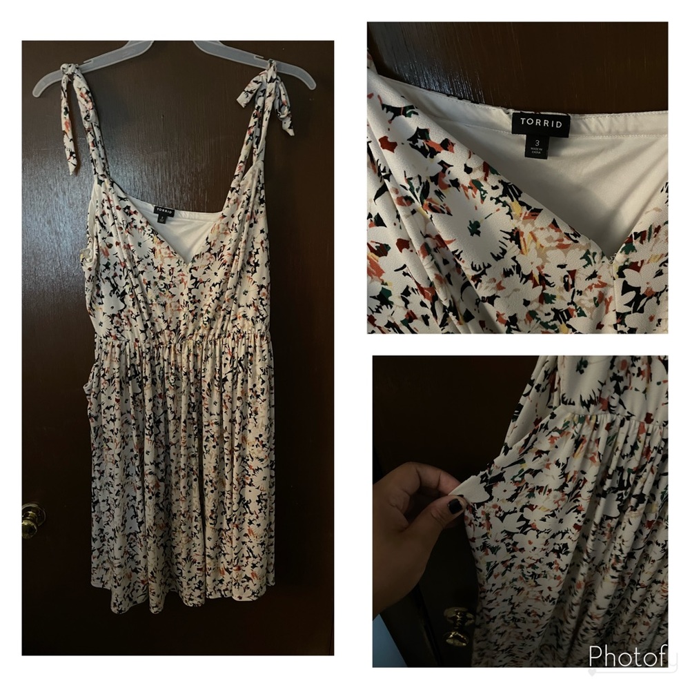 Torrid tie strap floral dress
